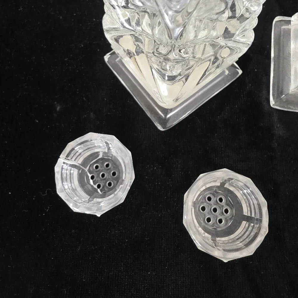 VTG Czech Republic Crystal Clear Salt And Pepper Shakers Set 5